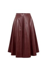 Leather burgundy skirt
