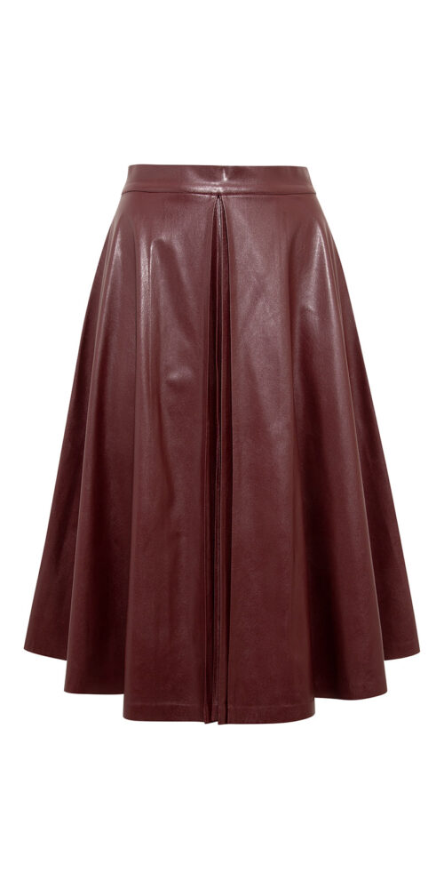 Leather burgundy skirt